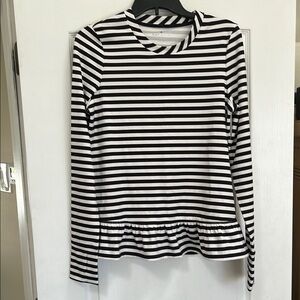 Kate spade Black and White Striped rashguard Top, M
